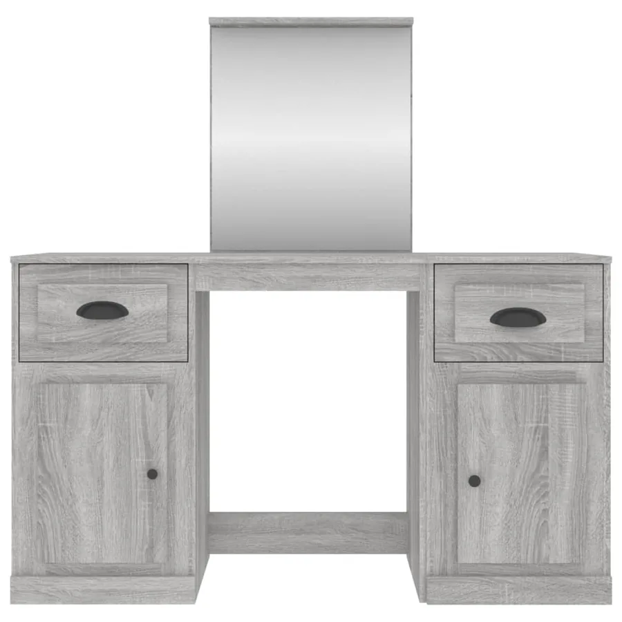 Coiffeuse avec miroir sonoma gris 130x50x132,5 cm - 6