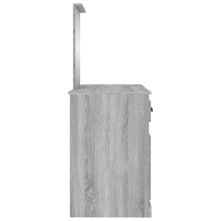 Coiffeuse avec miroir sonoma gris 130x50x132,5 cm - 7