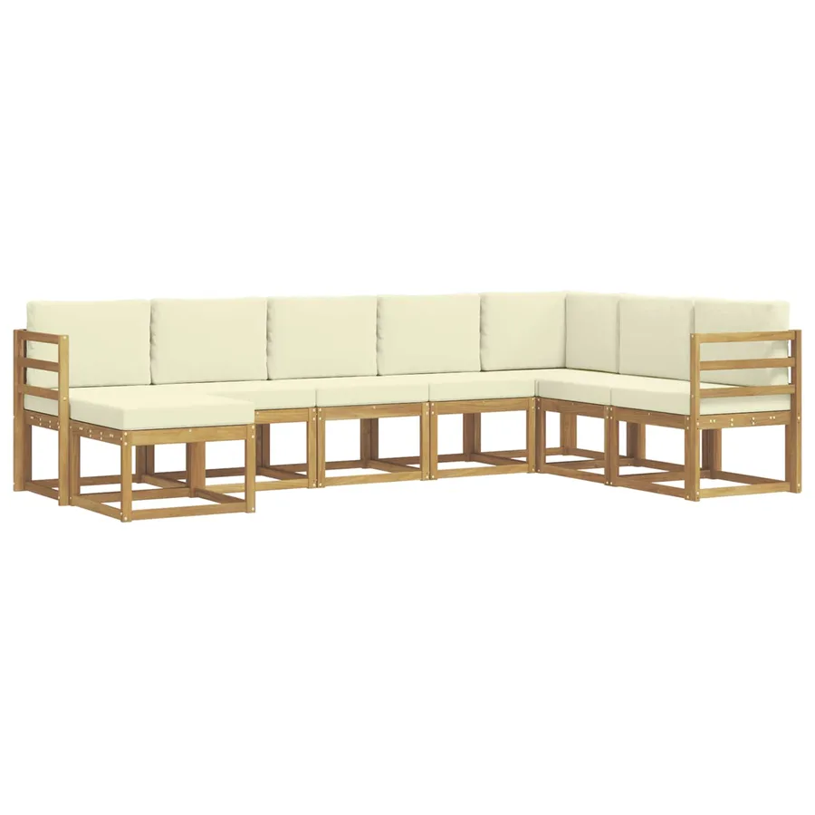 Ensemble de canapés d'extérieur 8 pcs Blanc et crème - 2