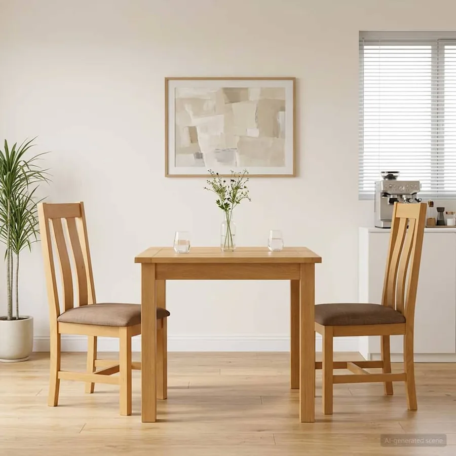 Chaise de salle à manger 2 pcs Bois de chêne massif Gris