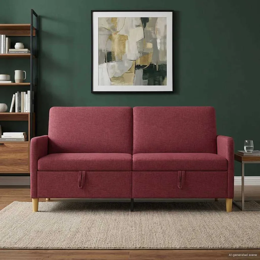 Sofa avec rangement Bordeaux 172 x 78 x 87 cm Polyester