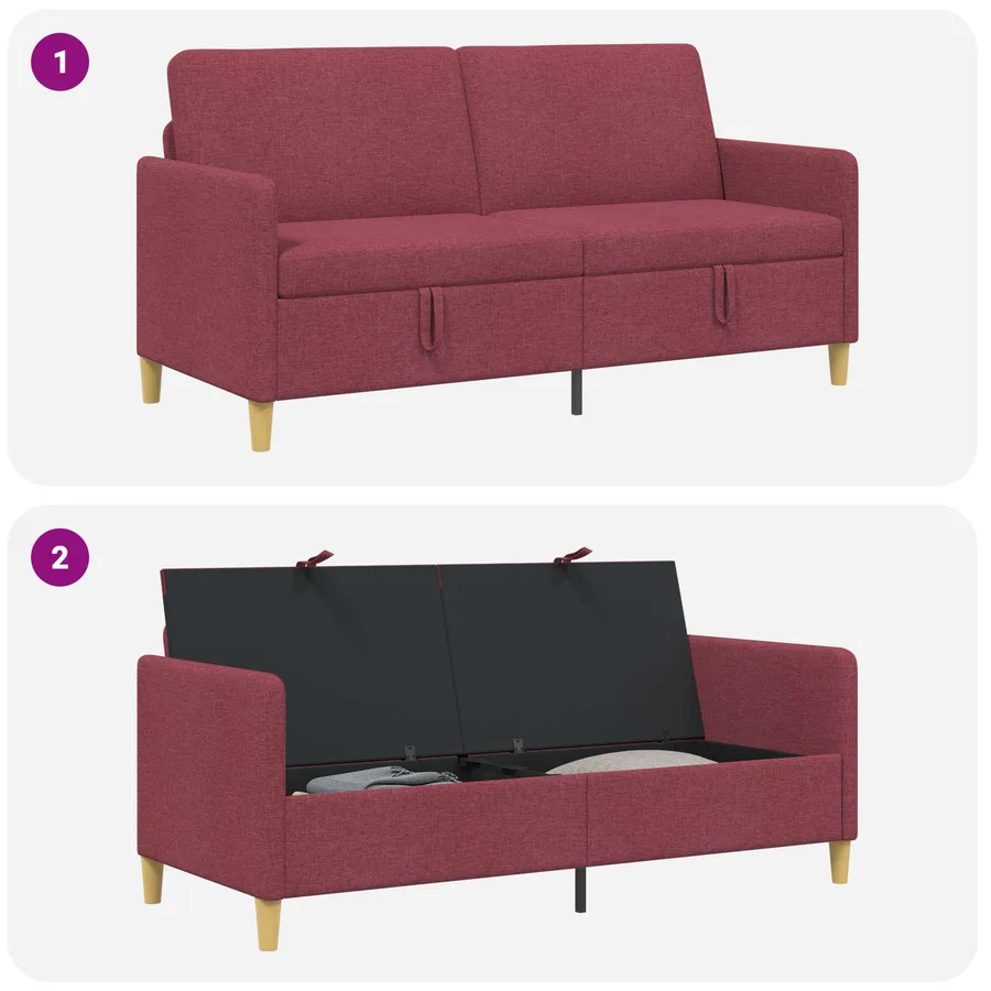 Sofa avec rangement Bordeaux 172 x 78 x 87 cm Polyester - 7