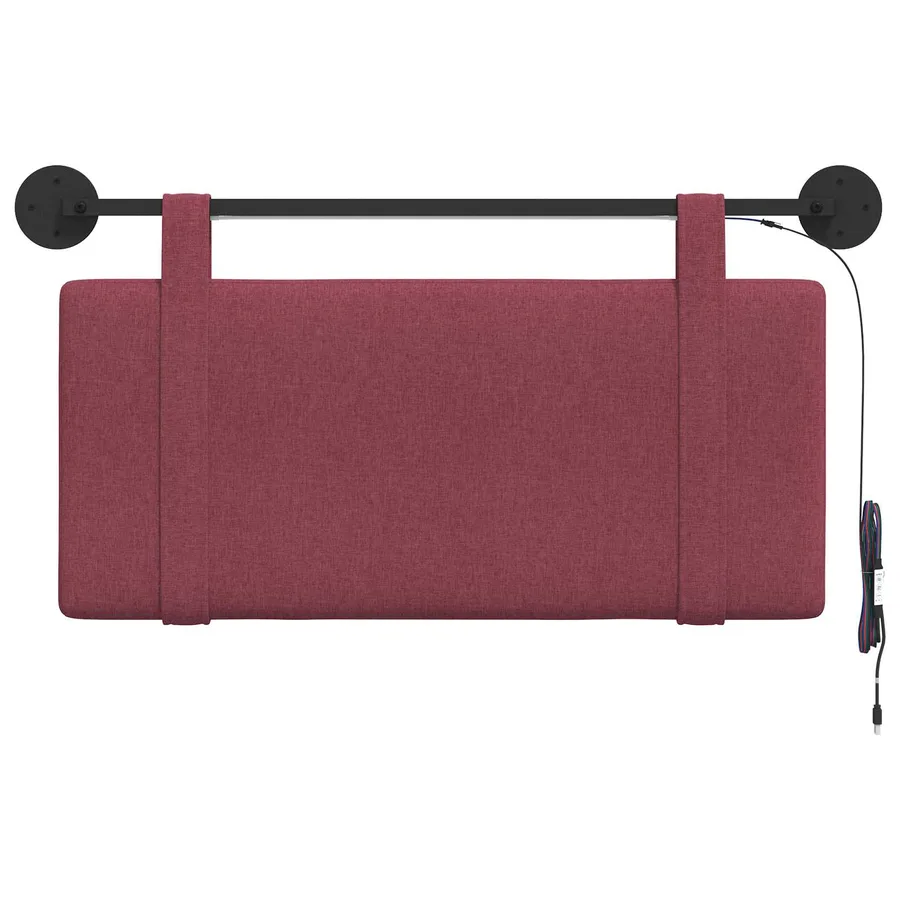 Tête de lit suspendue Avec lumière LED Bordeaux Tissu - 6