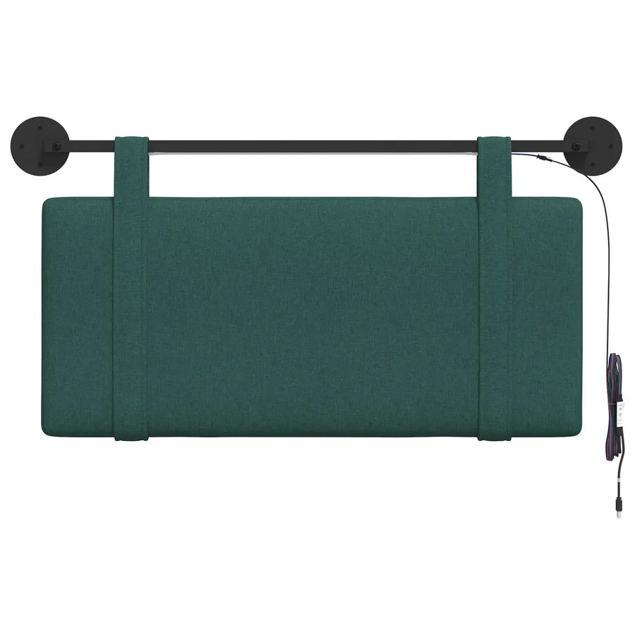 Tête de lit suspendue Avec lumière LED Vert foncé Tissu - 6