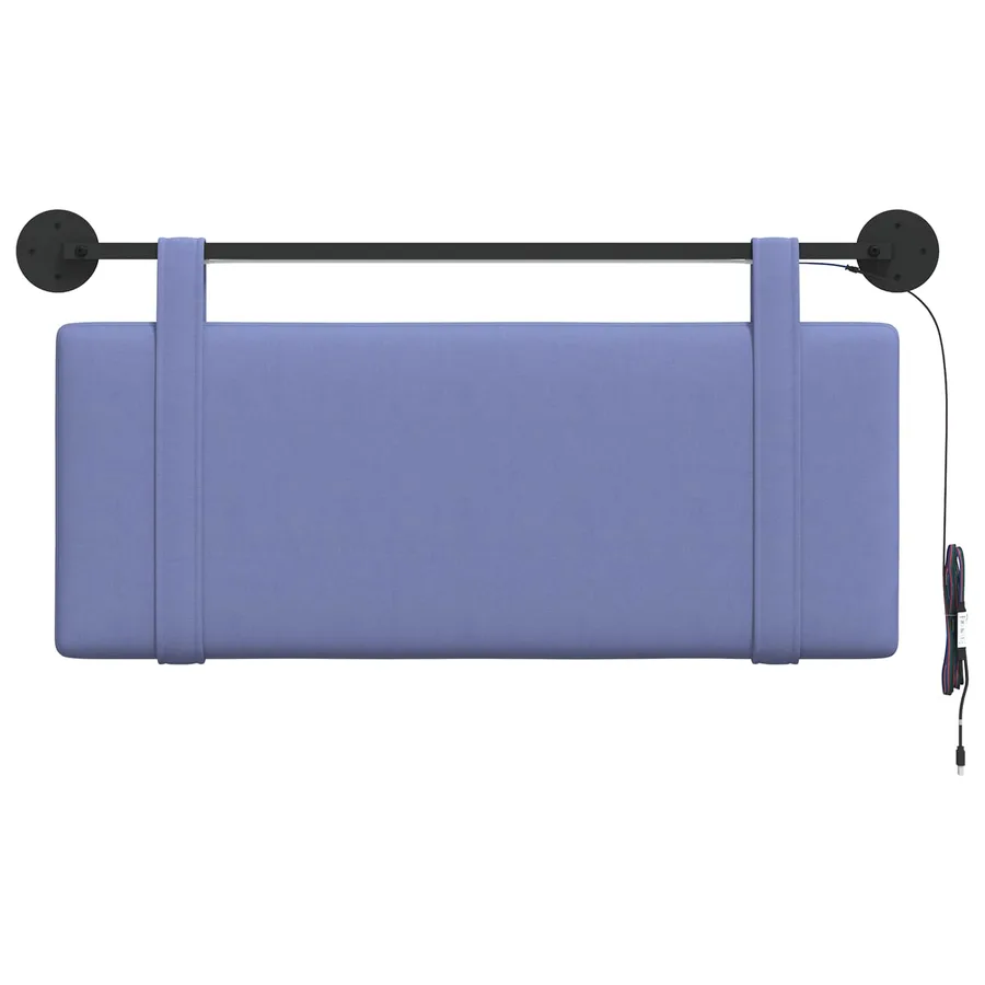 Tête de lit suspendue Avec lumière LED Bleu denim Tissu - 6
