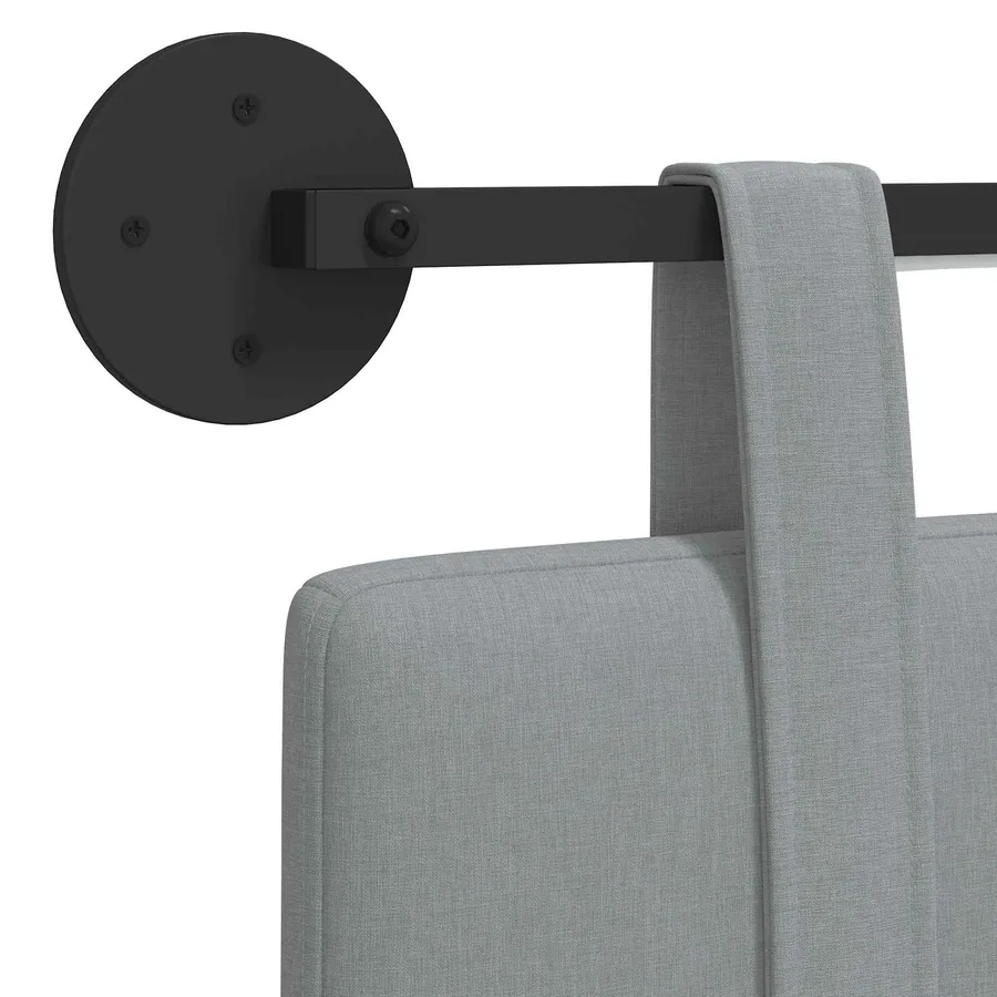 Tête de lit suspendue Avec lumière LED Gris clair Tissu - 8