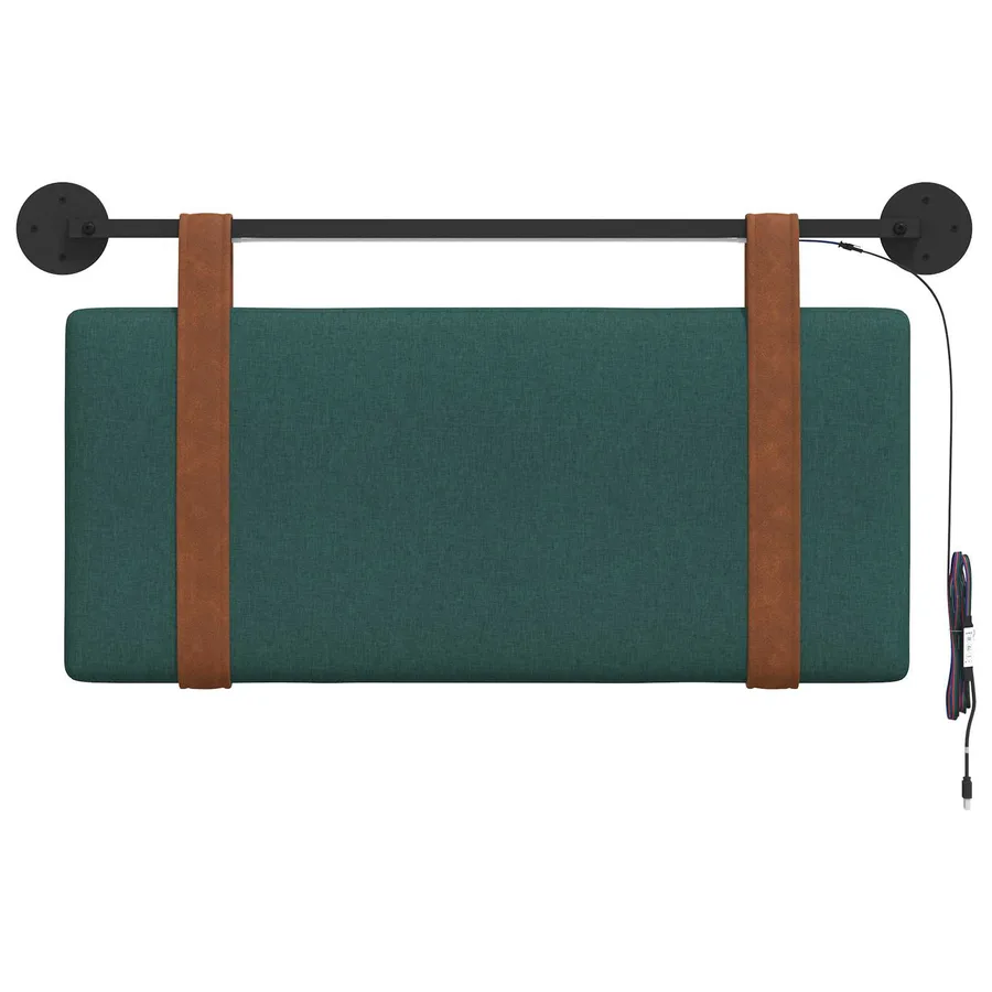 Tête de lit suspendue Avec lumière LED Vert foncé PU antique - 6