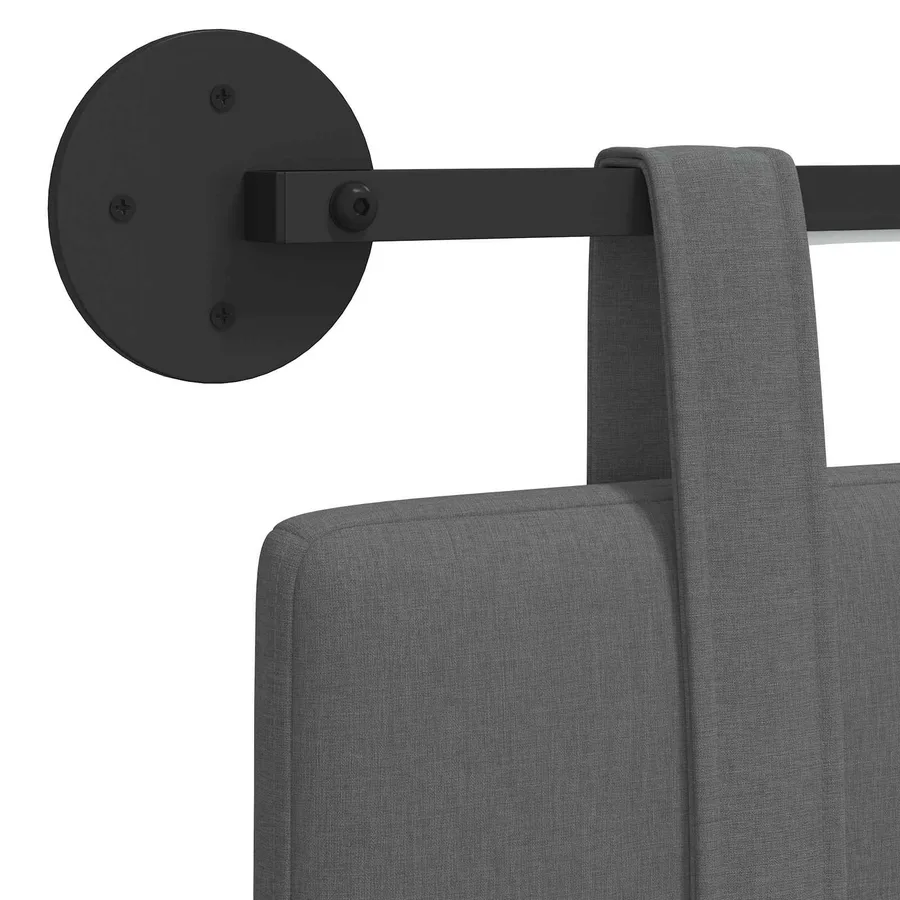Tête de lit suspendue Avec lumière LED Gris foncé Tissu - 10