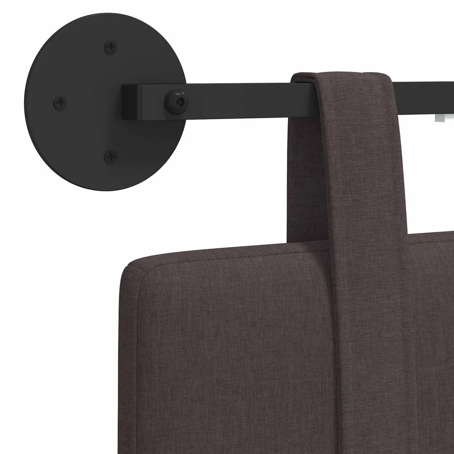 Tête de lit suspendue Avec lumière LED Marron foncé Tissu - 10