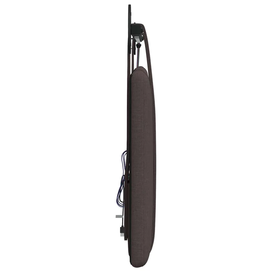 Tête de lit suspendue Avec lumière LED Marron foncé Tissu - 7