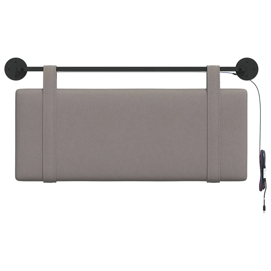 Tête de lit suspendue Avec lumière LED Taupe Tissu - 6