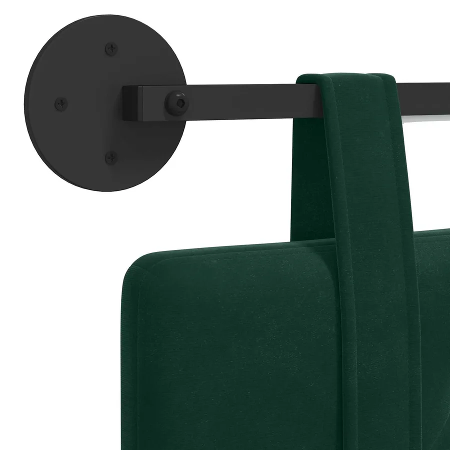 Tête de lit suspendue Avec lumière LED Vert foncé Velours - 10