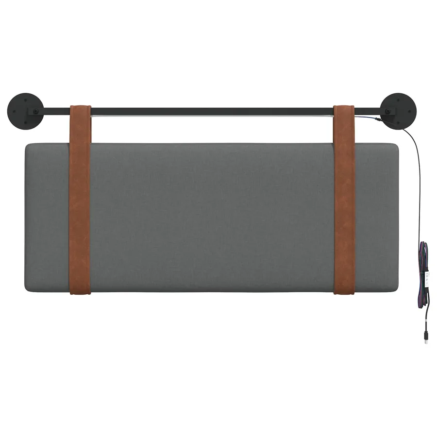 Tête de lit suspendue Avec lumière LED Gris foncé PU antique - 6