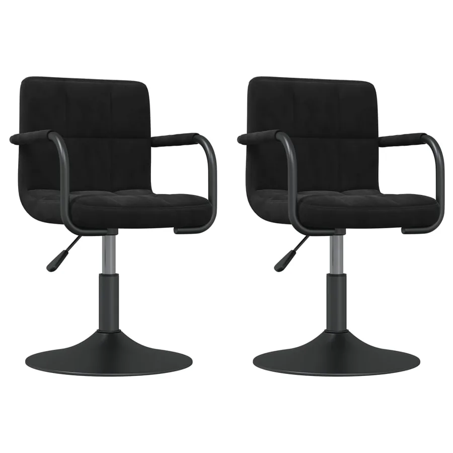 Chaises pivotantes à manger lot de 2 noir velours - 2