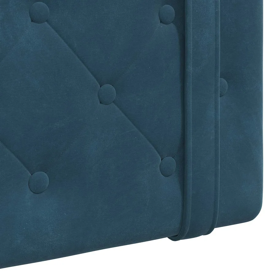 Tête de lit suspendue Avec lumière LED Bleu Velours - 9