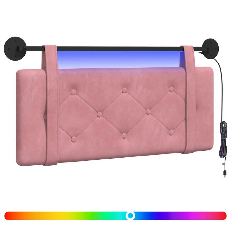 Tête de lit suspendue Avec lumière LED Rose Velours - 2