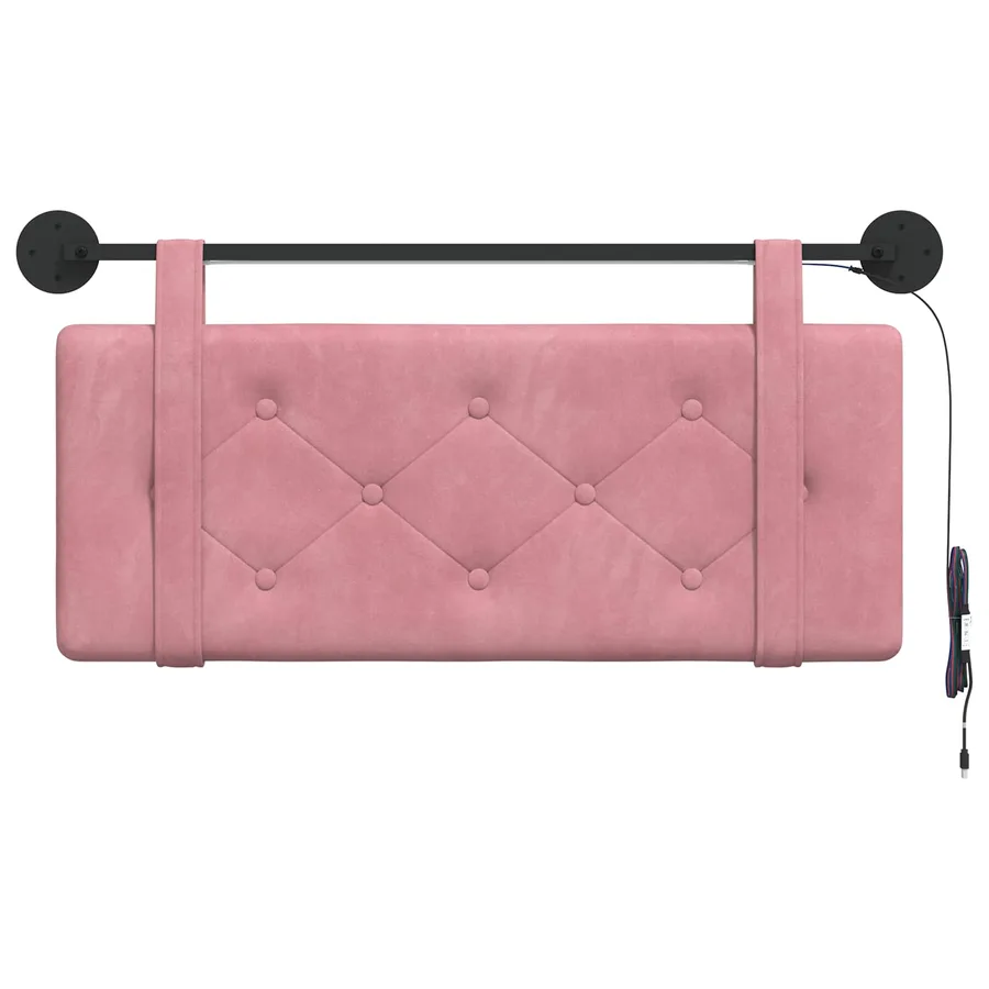 Tête de lit suspendue Avec lumière LED Rose Velours - 6