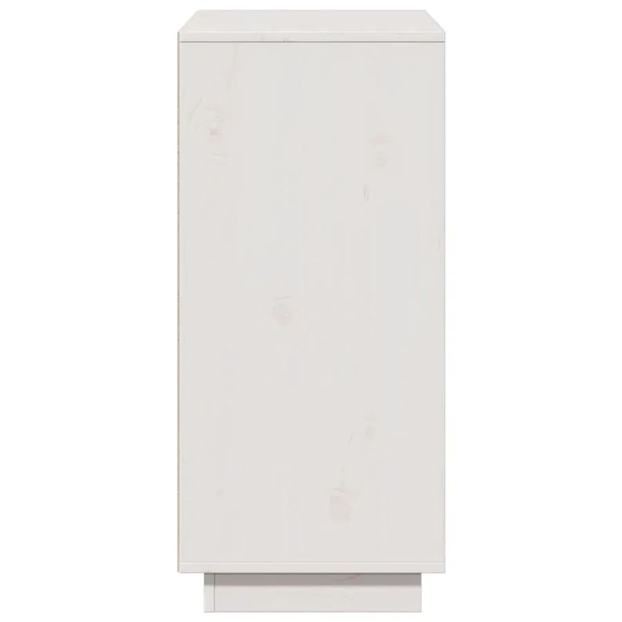 Buffet Blanc 60x34x75 cm Bois massif de pin - 8