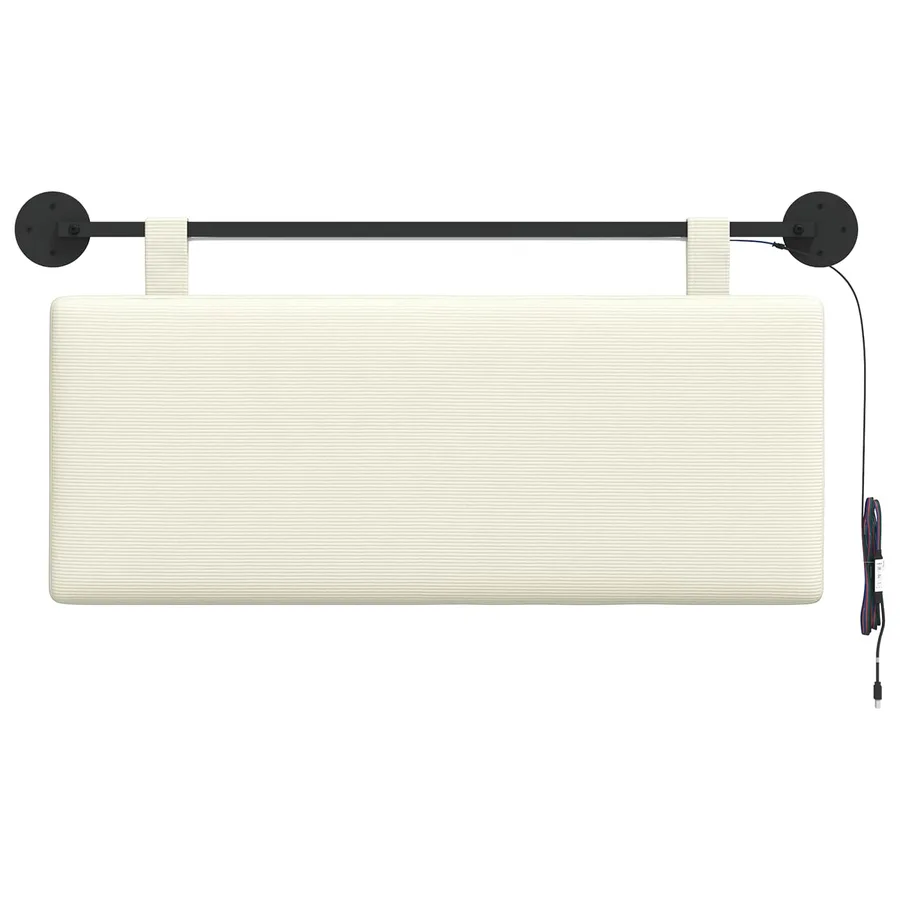 Tête de lit suspendue Crème Tissu en velours côtelé - 6