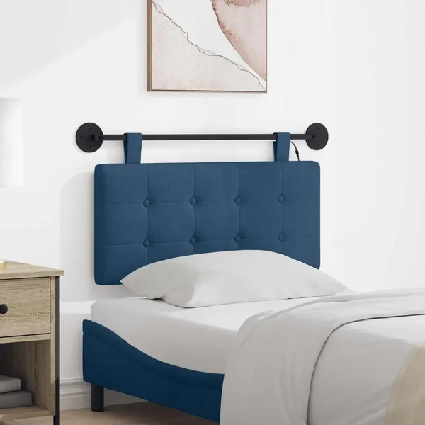 Tête de lit suspendue Avec lumière LED Bleu Tissu