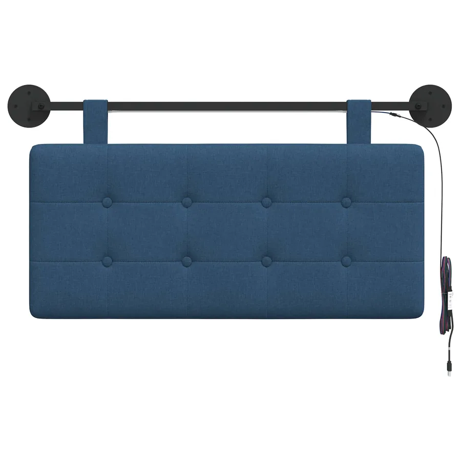 Tête de lit suspendue Avec lumière LED Bleu Tissu - 6