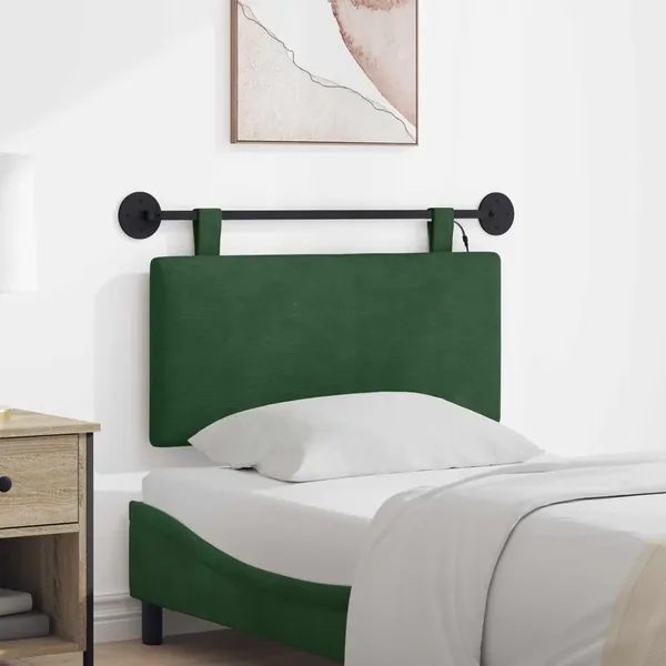 Tête de lit suspendue Vert Jungle Tissu en velours côtelé