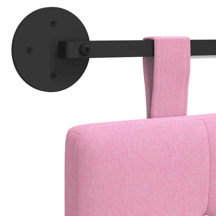 Tête de lit suspendue Avec lumière LED Rose Tissu - 8