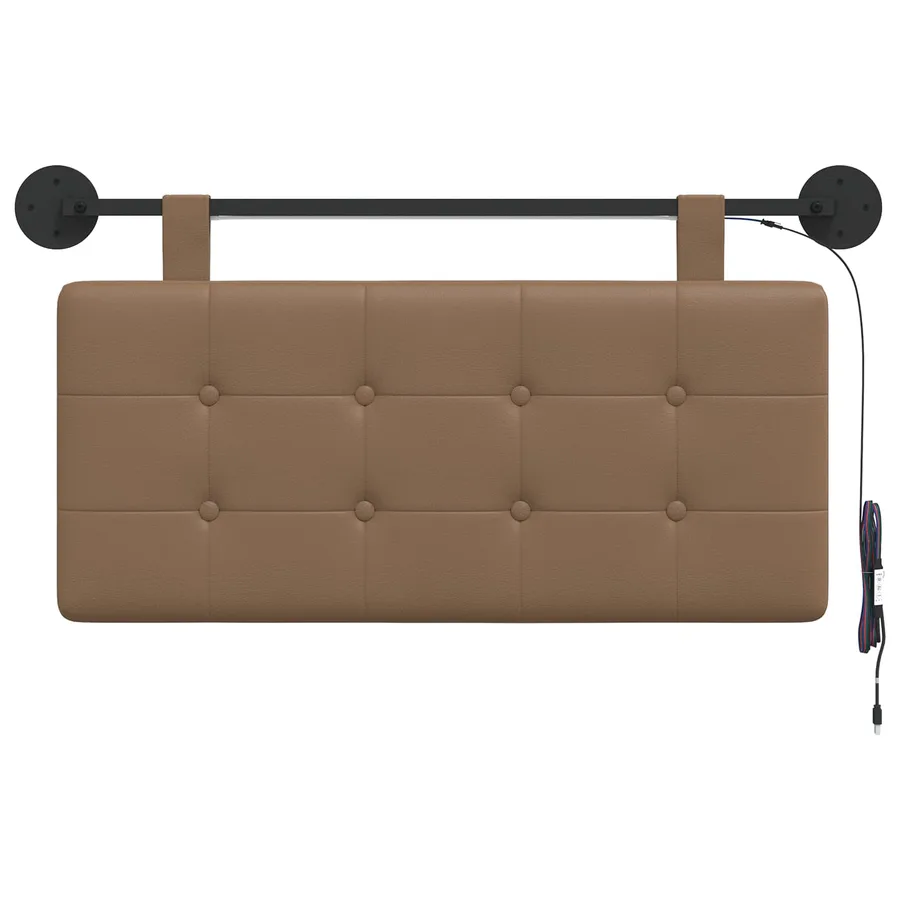 Tête de lit suspendue Avec lumière LED Cappuccino Simili cuir - 6