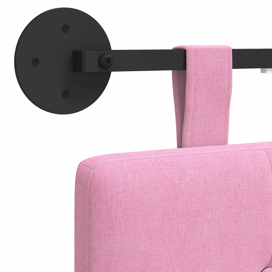 Tête de lit suspendue Avec lumière LED Rose Tissu - 8
