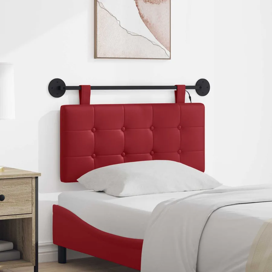 Tête de lit suspendue Avec lumière LED Bordeaux Simili cuir