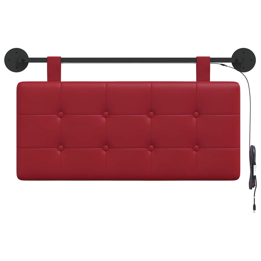 Tête de lit suspendue Avec lumière LED Bordeaux Simili cuir - 6