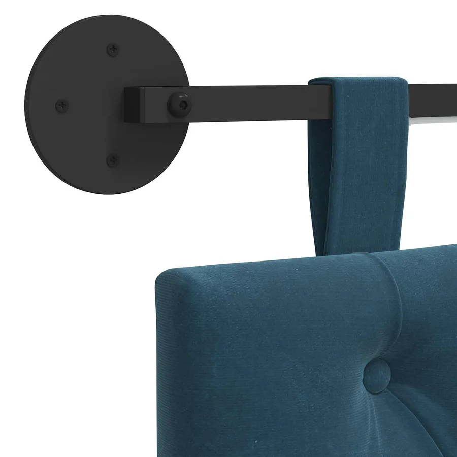 Tête de lit suspendue Avec lumière LED Bleu Velours - 8
