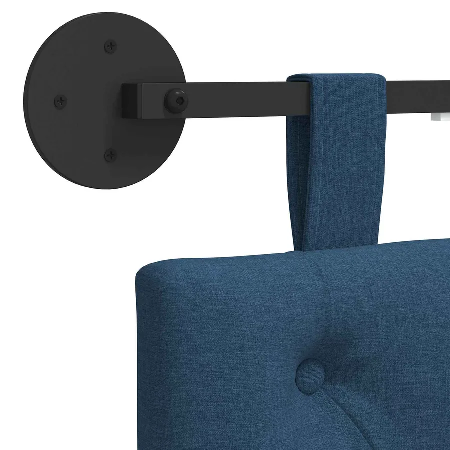 Tête de lit suspendue Avec lumière LED Bleu Tissu - 8