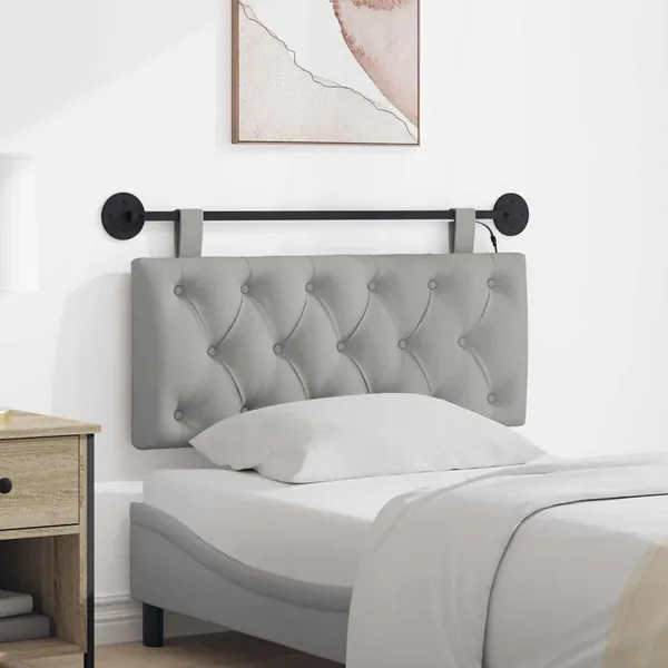 Tête de lit suspendue Gris nuage Tissu