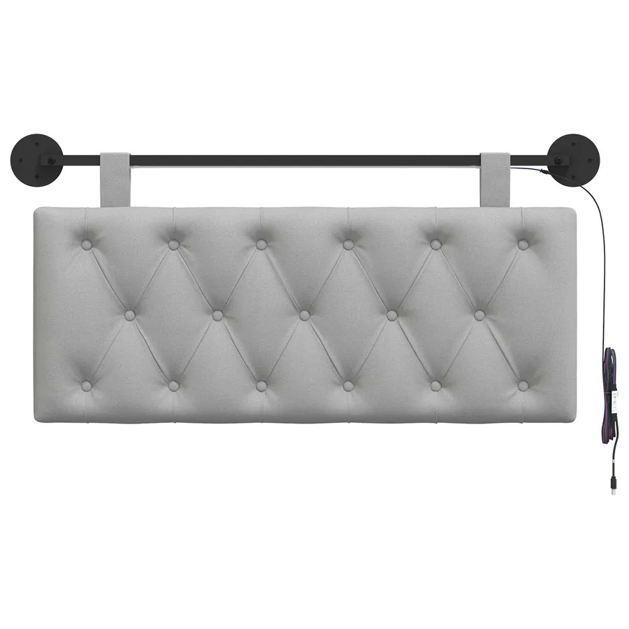 Tête de lit suspendue Gris nuage Tissu - 6