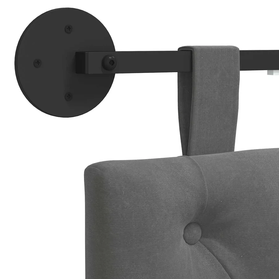 Tête de lit suspendue Avec lumière LED Gris foncé Velours - 8