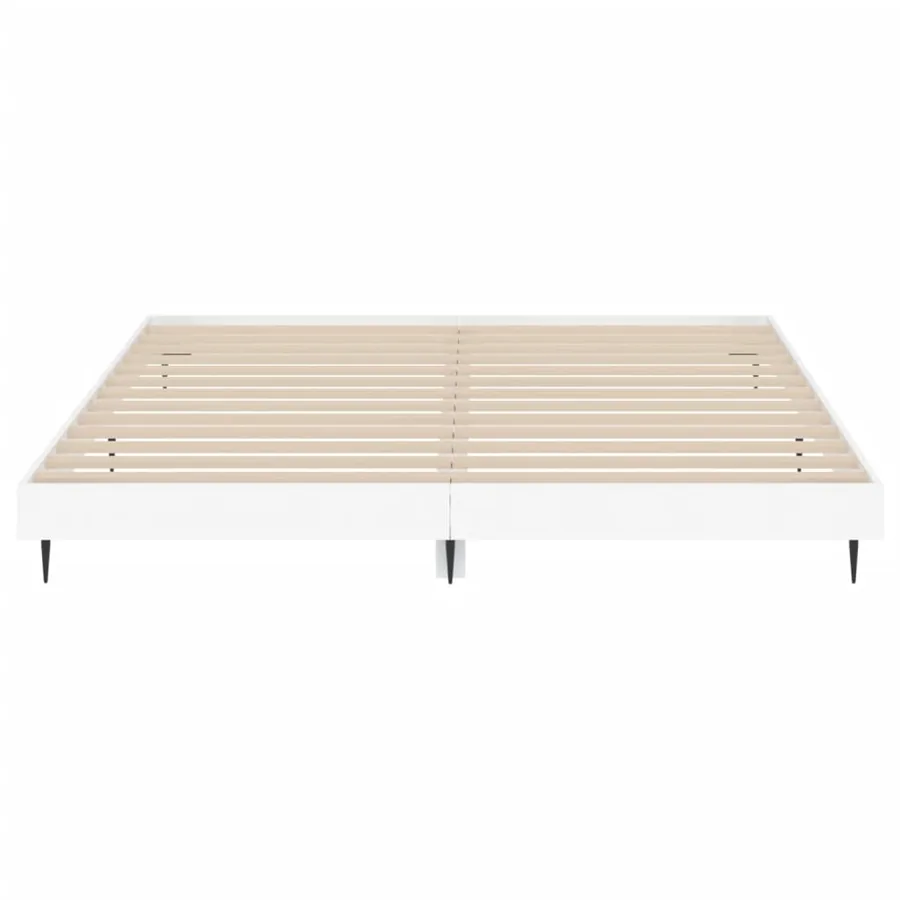 Cadre de lit sans matelas blanc 200x200 cm bois d'ingénierie - 6