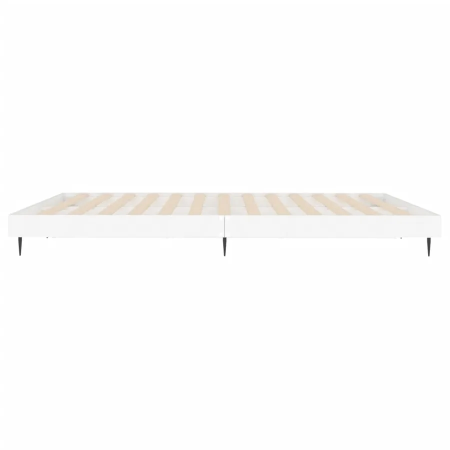 Cadre de lit sans matelas blanc 200x200 cm bois d'ingénierie - 7