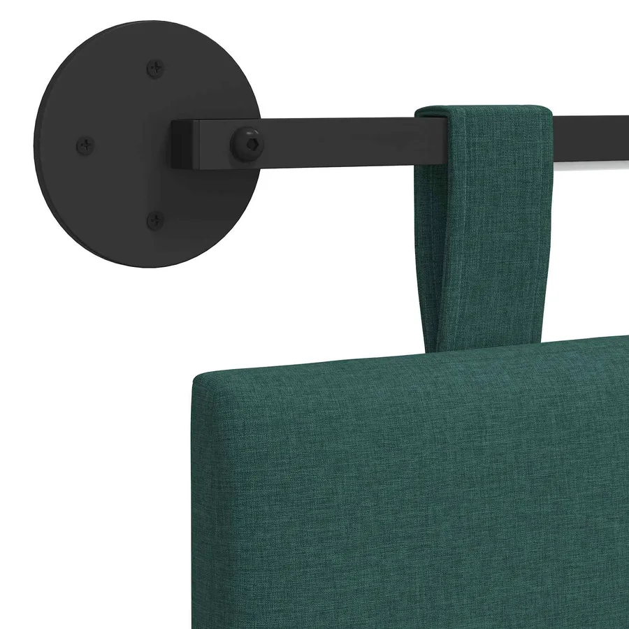 Tête de lit suspendue Avec lumière LED Vert foncé Tissu - 8