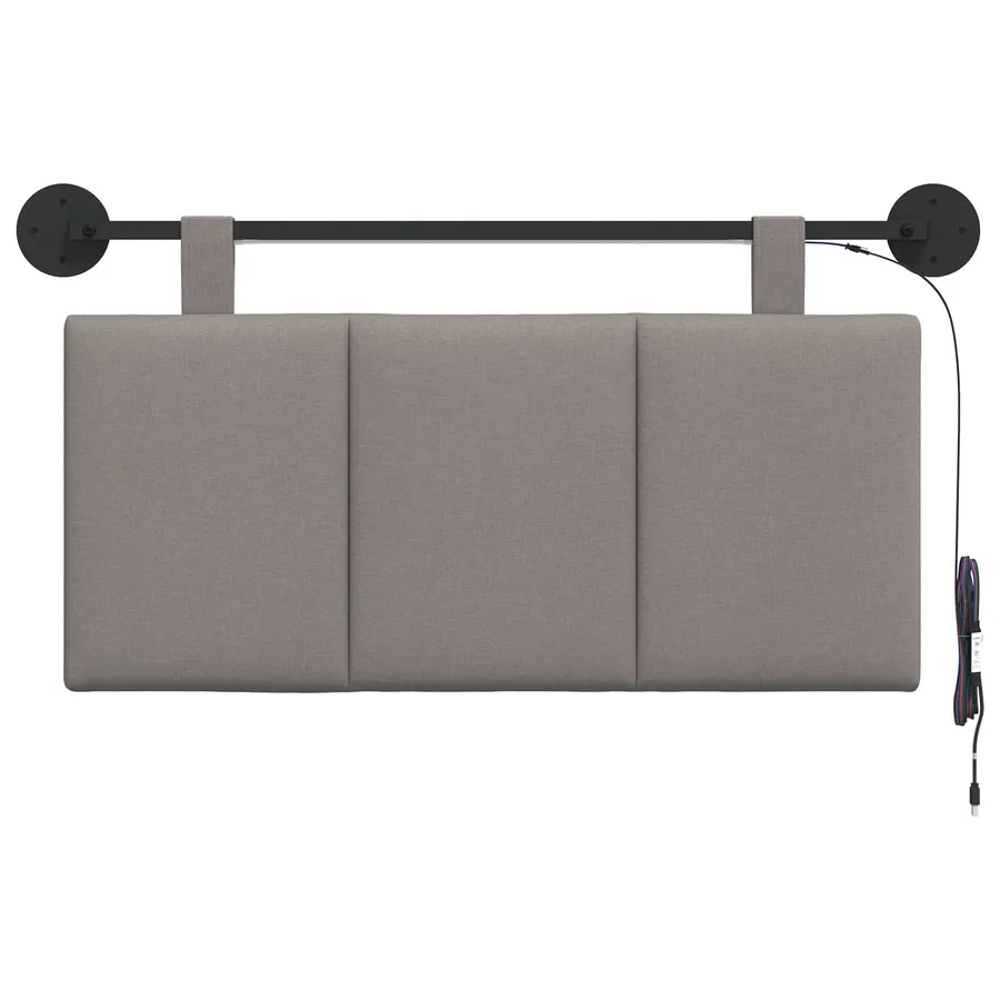 Tête de lit suspendue Avec lumière LED Taupe Tissu - 6