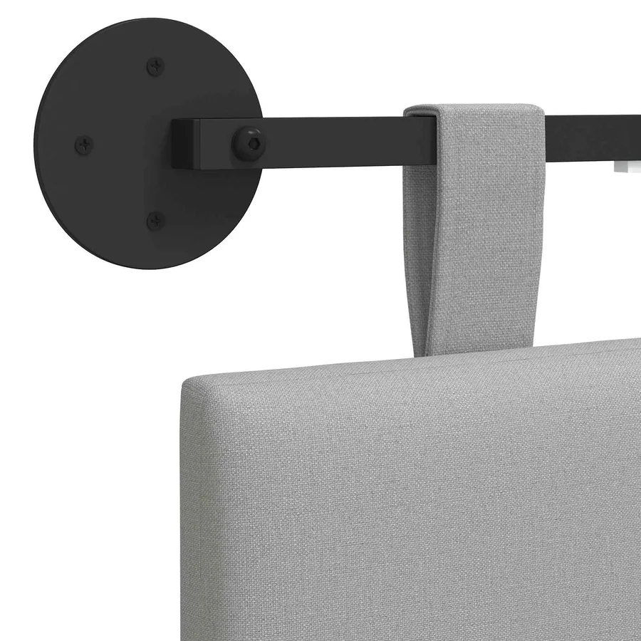 Tête de lit suspendue Avec lumière LED Gris nuage Tissu - 10