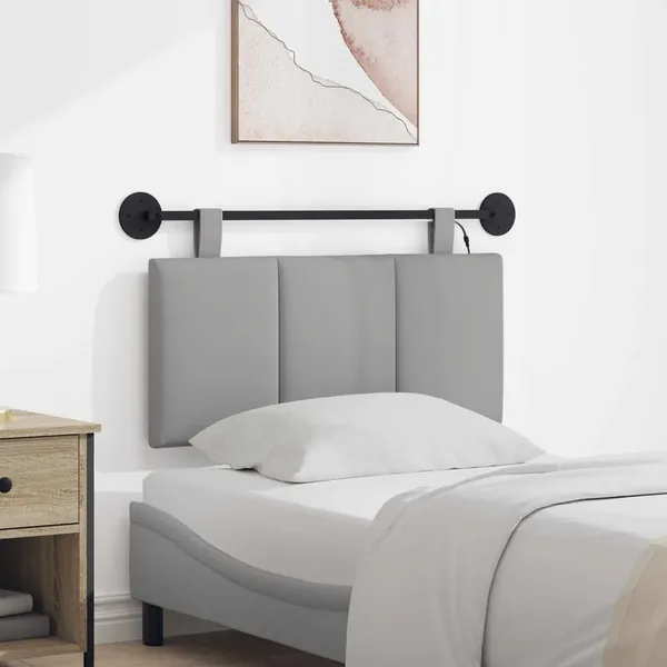 Tête de lit suspendue Avec lumière LED Gris nuage Tissu