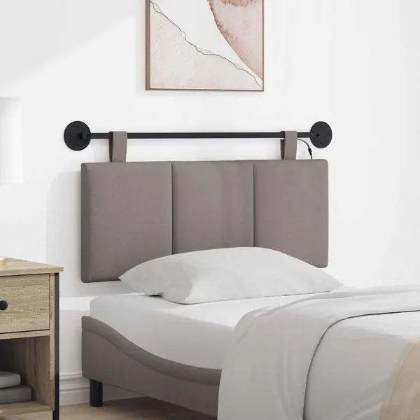 Tête de lit suspendue Avec lumière LED Taupe Tissu