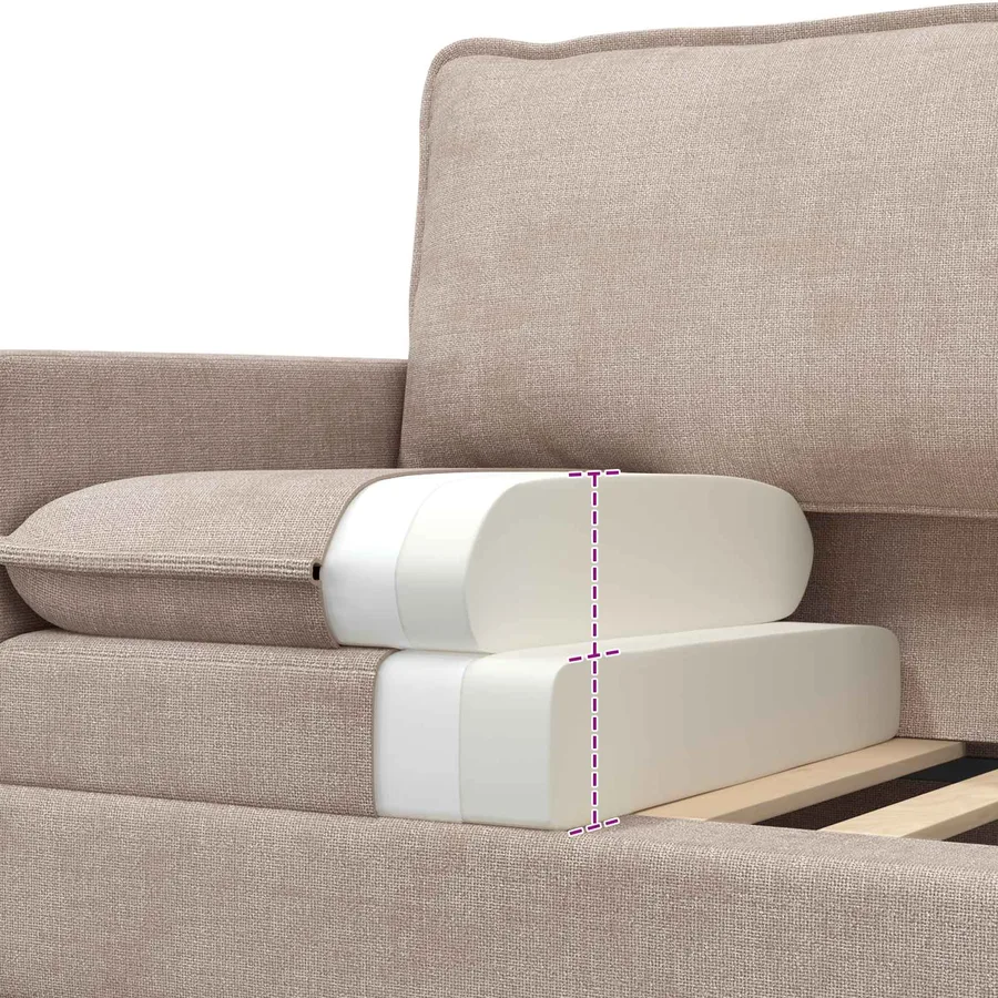 Canapé Beige 126 x 81 x 87,5 cm Polyester - 7