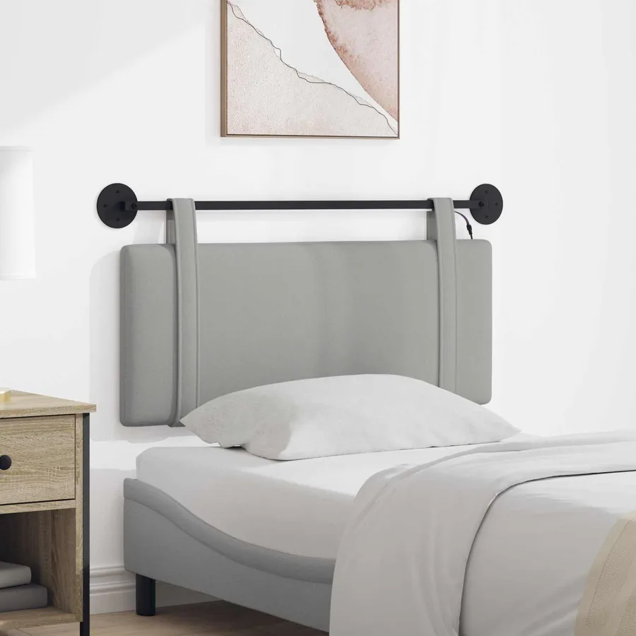 Tête de lit suspendue Gris nuage Tissu