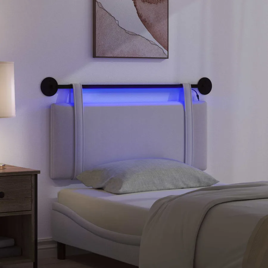 Tête de lit suspendue Gris nuage Tissu - 5
