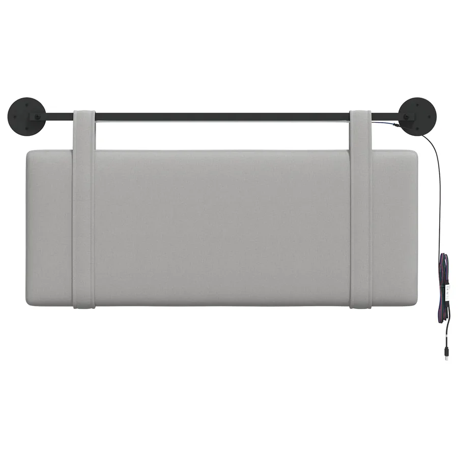 Tête de lit suspendue Gris nuage Tissu - 6