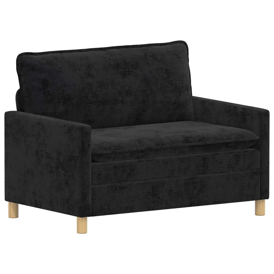 Ensemble de Canapés 2 pcs Noir Polyester - 4