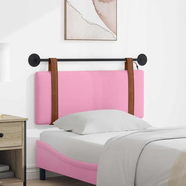 Tête de lit suspendue Avec lumière LED Rose PU antique
