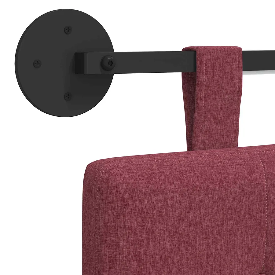 Tête de lit suspendue Avec lumière LED Bordeaux Tissu - 8